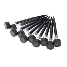 Set 10 lampi solare, pentru gradina, tip tarus, inaltime 30cm, negru