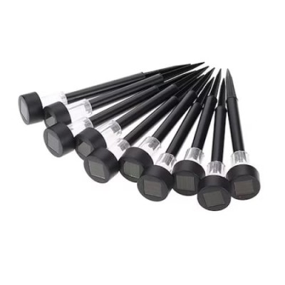 Set 10 lampi solare, pentru gradina, tip tarus, inaltime 30cm, negru foto