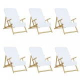 Cumpara ieftin Prosoape de plaja, 6 buc., alb, 60x135 cm, textil 400 GSM