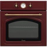 Cuptor incorporabil Fram FBO-V659GCA-RBD, Electric, 65 l, Clasa A, Timer Analog, Grill, Iluminare, Design rustic, Burgundy