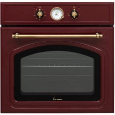 Cuptor incorporabil Fram FBO-V659GCA-RBD, Electric, 65 l, Clasa A, Timer Analog, Grill, Iluminare, Design rustic, Burgundy
