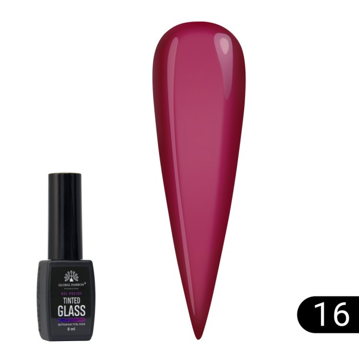 Ojă semipermanentă cu efect de vitraliu Global Fashion 8ml, Tinted Glass 16