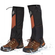 Set 2 protectii impermeabile pentru picioare in drumetii Vihir, tesatura oxford, negru, portocaliu