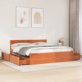 VidaXL Cadru de pat fără saltea, maro ceruit 200x200 cm lemn masiv pin
