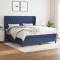 vidaXL Pat box spring cu saltea, albastru, 180x200 cm, material textil 3128227