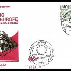 FDC - GERMANIA 1977 - PALATUL EUROPEI - ȘTAMPILE PRIMA ZI - NECIRCULAT