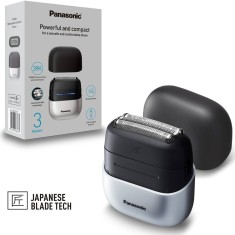 Aparat de ras compact Panasonic Seria 700 ES-CM3BKS503, 3 lame, Japanese blade technlogy, senzor pentru barba, motor liniar ultra-rapid, 45min autonom