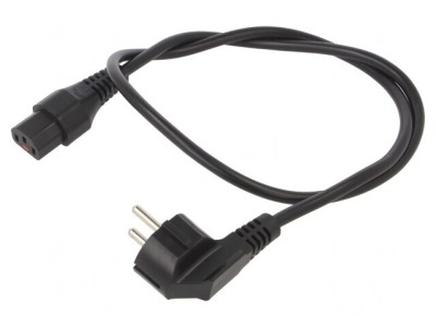 Cablu Alimentare Unghiular CEE 7/7 la IEC C13 1m Negru foto