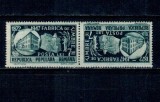 1948 - Fabrica de timbre, 7LEI, pereche tete-beche neuzata