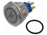 Comutator anti-vandalism E-SWITCH PV9 2 poziții DPST 2A 48V LED roșu IP66 montare pe panou
