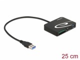Cititor de carduri USB 3.2 Gen1-A la XQD/SD/Micro SD + USB-A, Delock 91756