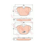 Set placute frana spate Bmw Seria 5 F10/F11, F18, 2009-2016, G30/G31/F90, 09.2016-; Seria 6 G32 2017-, Seria 7 G11/G12 2015-2022; i8,2014-2020; X3 F2, Trw