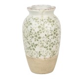 Cumpara ieftin Vaza flori ceramica bej verde Summer 21x37 cm
