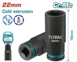 Cheie tubulara de impact TOTAL 22x78 mm, adanca, 1/2 inch, Cr-Mo