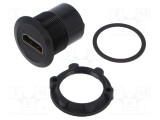 Adaptor ONPOW M22 pentru montare pe panou, piuliță din spate, corp negru
