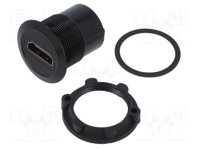 Adaptor ONPOW M22 pentru montare pe panou, piuliță din spate, corp negru