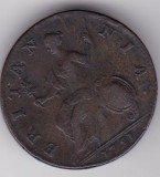 Marea Britanie half penny George II &ndash; moneda britanica halfpenny, an ilizibil