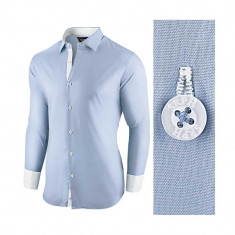Camasa pentru barbati albastru deschis regular fit bumbac casual Business Class Ultra foto