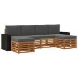 vidaXL Seturi de canapele cu pernă 6 pcs Natural și Antracit 3384693