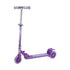 Trotineta cu 3 roti, 79-82 cm, aluminiu, inaltime reglabila, lumini LED, maxim 50 kg, 3 ani+, Violet