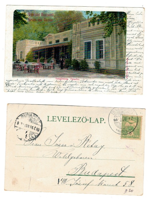 Buzias, Timis 1903 - Ilustrata litho, circulata
