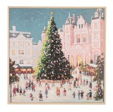 Tablou Craciun pictat manual pe canvas Silent Night 100x4x100h