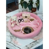 Cumpara ieftin Tavita Mot/Turta, Buretata din Catifea cu 7 Piese - Rosie - TPT508