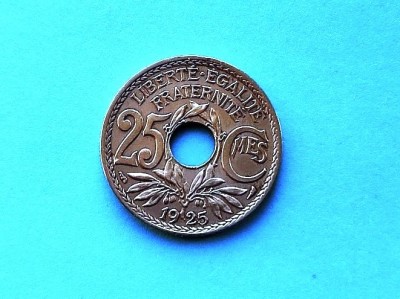 25 Centimes 1925 Franta-XF++ foto