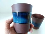 lot 2 pahare ceramice Made in Vietnam, 7.5cm inaltime