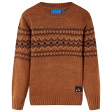 Pulover pentru copii tricotat, coniac, 104, vidaXL