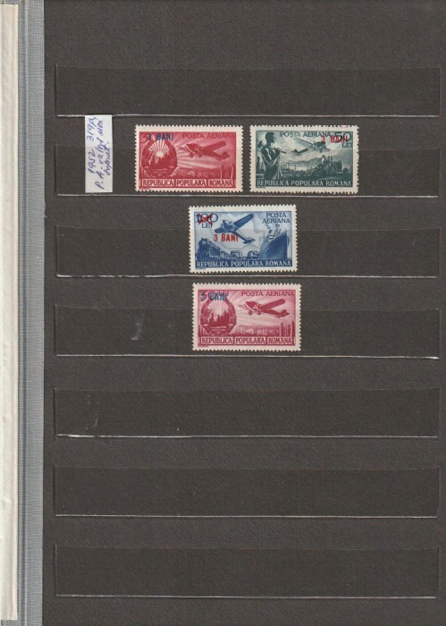 ROMANIA 19452 LP 319 LP 319 a POSTA AERIANA SUPRATIPAR SERII MNH NESTAMPILATE