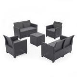 Set de mobilier de grădină Claire IV cu 6 locuri și masă de depozitare Vigo