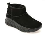 Ghete SKECHERS negre, BOBS B FLEX HI, din piele intoarsa