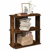 VidaXL Bibliotecă 3 niveluri stejar fumuriu 60x30x60 cm lemn prelucrat
