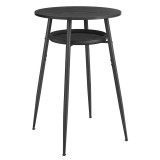 VASAGLE Masa de bar neagra, 70x70x91 cm &ndash; design elegant cu piele artificiala, blat 60 cm, stabila si usor de asamblat Household NewTrend