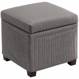 HOMCOM Cutie puf depozitare 30 L cu capac detașabil, puf ottoman cube umplutură din catifea groasă, 40 x 40 x 40 cm, gri | Aosom Romania