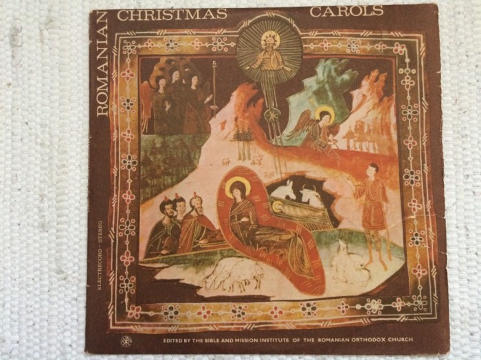 Romanian Christmas Carols Corala patriarhiei romane colinde de craciun disc vinyl lp muzica de sarbatori religioasa corala VG