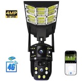 Camera de Supraveghere Duală JRH 2in1, 4G SIM, PTZ, 2 Lentile, Panou Solar 16W, Acumulator 16000 mAh, Lumină Stradală 180W