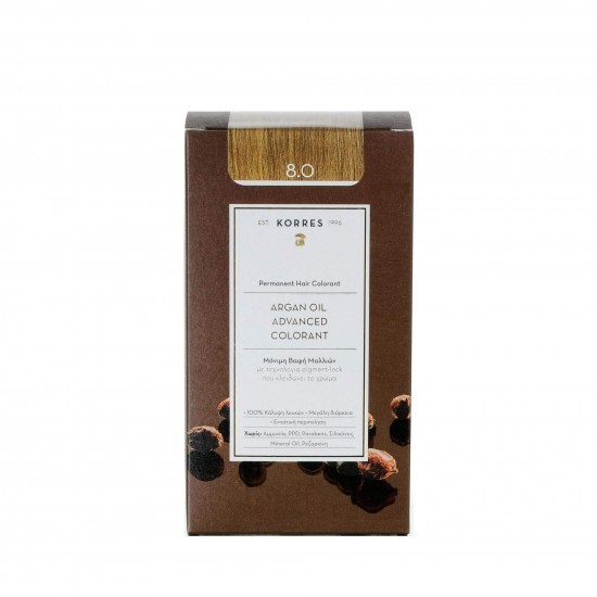 KORRES Vopsea de păr permanentă cu ulei de argan - Blond deschis 8.0