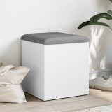 vidaXL Bancă de depozitare albă 42x42x45 cm, lemn stratificat 835033