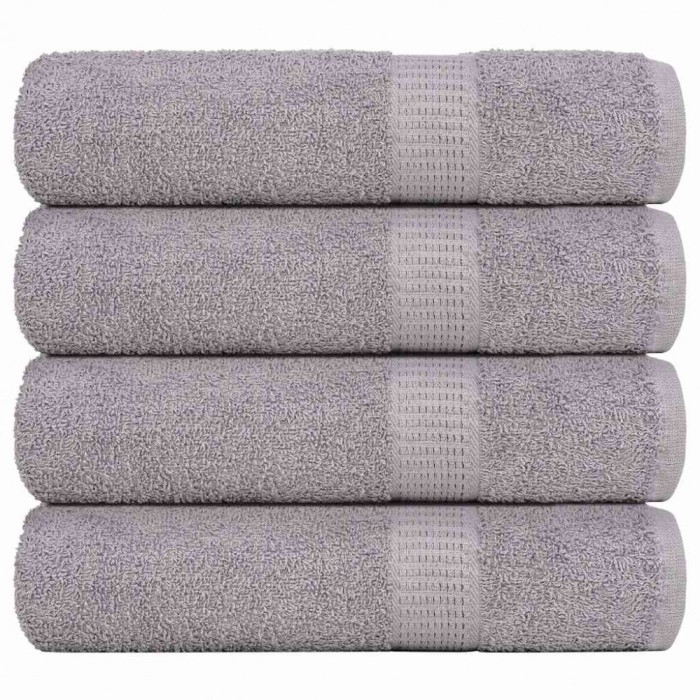 vidaXL Prosoape de baie 4 buc Gri 100x150 cm 360 g/m&sup2; 100% bumbac 136837