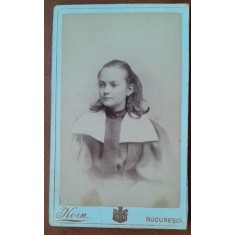 Fotografie tip CDV, tanara Lili Nenciulescu, 1895