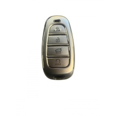 Husa Cheie Hyundai Tucson, 2022-2024, Smartkey, 4 Butoane, Tpu, Silver