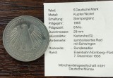 (M1901) MONEDA GERMANIA - 5 MARK 1985, LIT. G, 150 ANI CAILE FERATE GERMANE, Europa