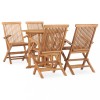 VidaXL Set mobilier de exterior pliabil, 5 piese, lemn masiv de tec 3059980