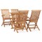 vidaXL Set mobilier de exterior pliabil, 5 piese, lemn masiv de tec 3059980
