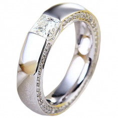 Inel Borealy Aur Alb 14K Eternity Band Moissanite Diamond foto