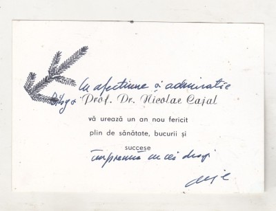 bnk div Felicitare semnata Nicolae Cajal foto