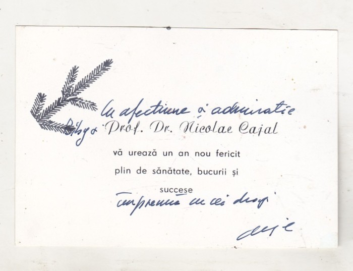 bnk div Felicitare semnata Nicolae Cajal