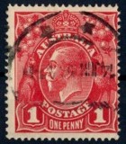 Australia &ndash; 1914- King George V &bdquo;One Penny Red&rdquo;, timbru clasic obliterat